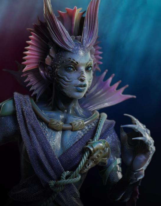 Bust: Mermaid from the cursed pirates 3d model