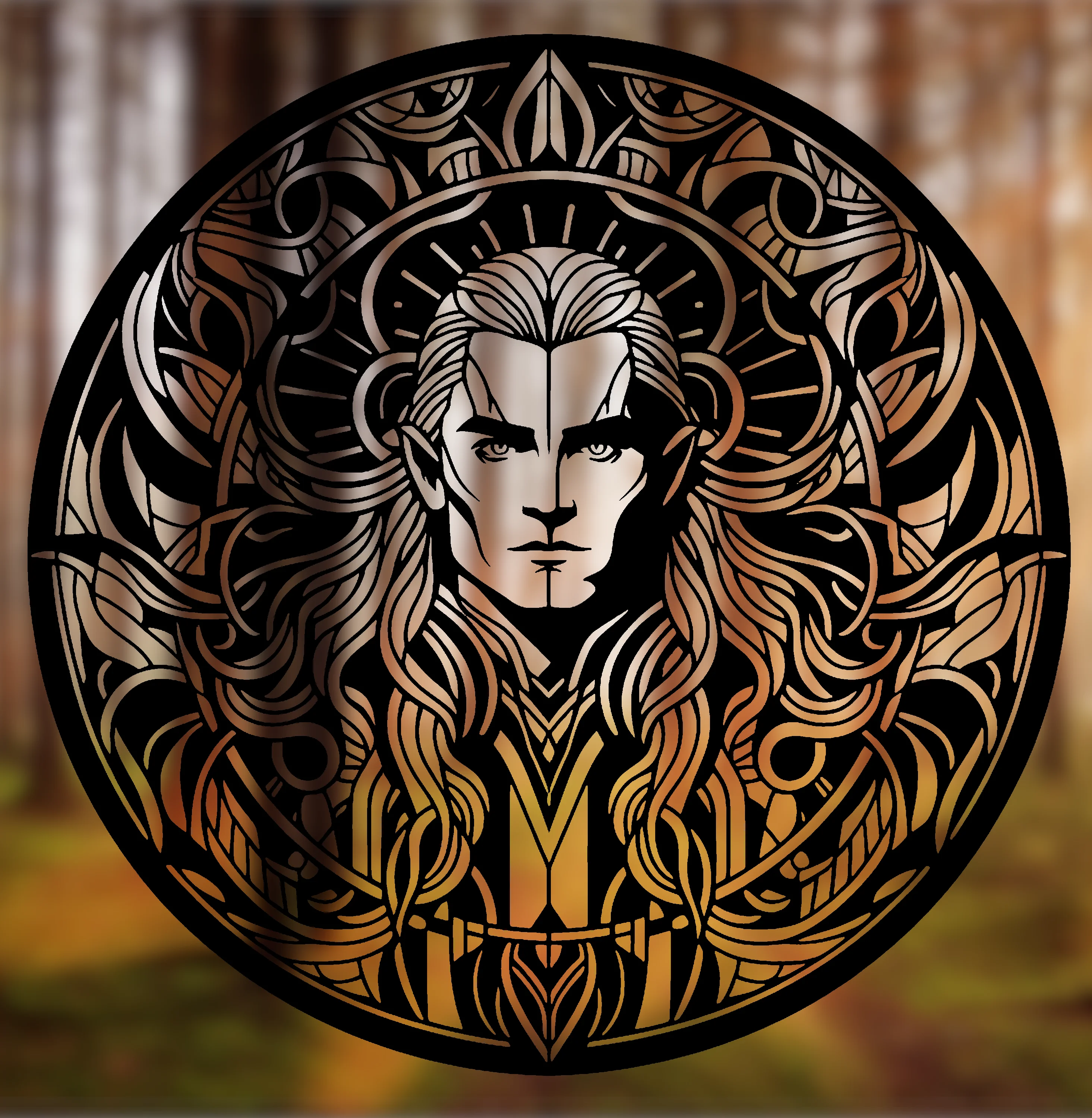 Legolas Mandala Art – 2D Geometric Wall Art (Stained Glass Style) 3d model