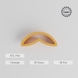Moustache Shape Cutter Set, 18 Sizes, Perfect for Cookies, Fondant & Clay PRODUCT_258 3d model