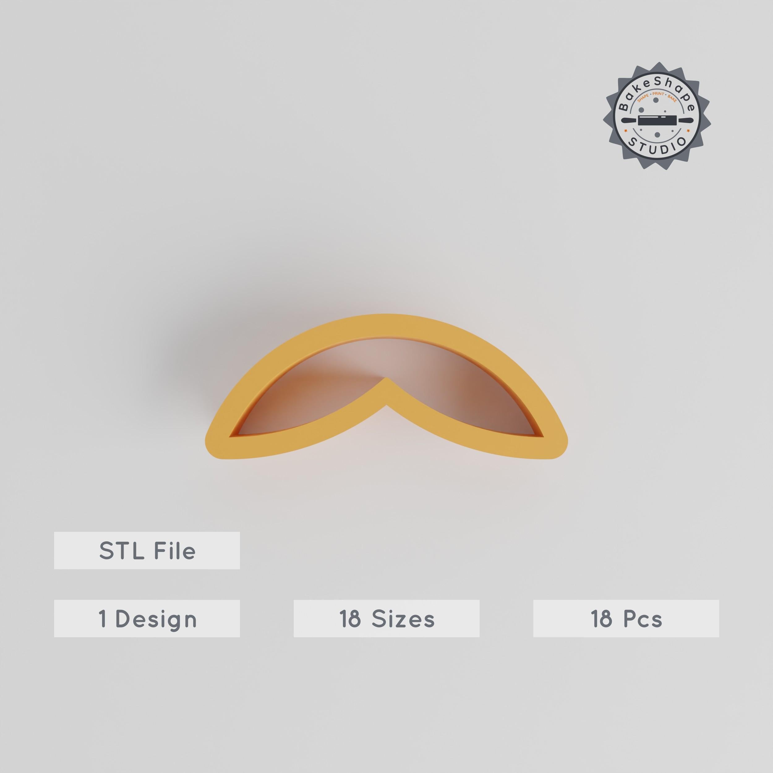 Moustache Shape Cutter Set, 18 Sizes, Perfect for Cookies, Fondant & Clay PRODUCT_258 3d model