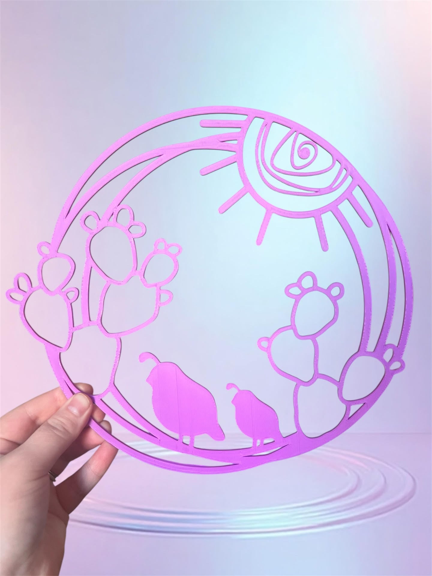 Quail and Desert wreath 3d model