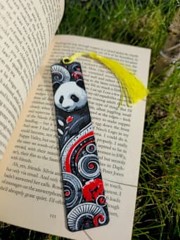 Elegant Panda 3D Printed Bookmark β Hue Forge Multi-Color Design 3d model