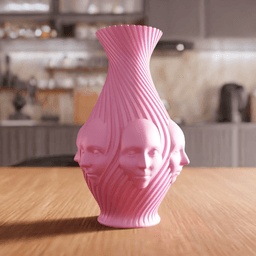 Surrealist Multi Face Spiral Ribbed Vase 3d model
