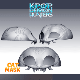 Derpy Tiger Cat Mask – K-Pop Inspired Pet Cosplay 3d model