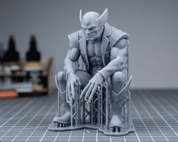 Wolverine sitting figurine 3d model