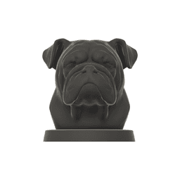 English Bulldog Dog Bust - Dog Statue - 3D Printable STL 3MF - Pet Memorial 3d model