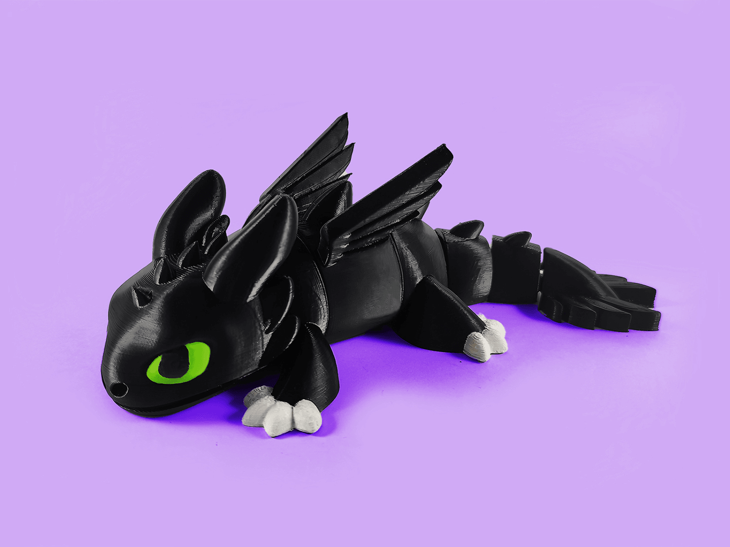 Articulated Baby Dragon | Flexi Night Dragon | Print-in-Place Fidget Pet | No Supports 3d model