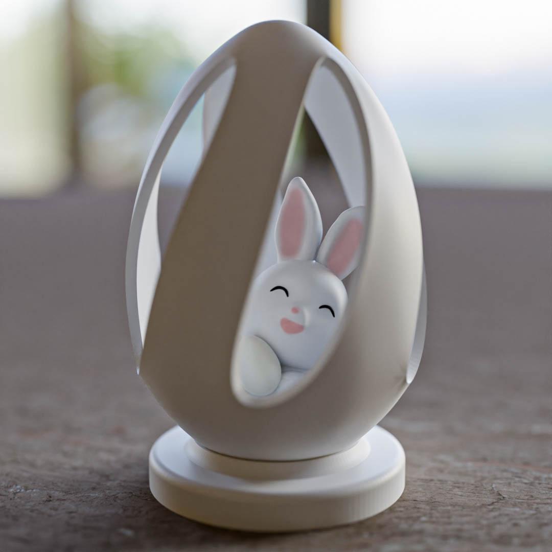 Easter egg with bunny 3d model