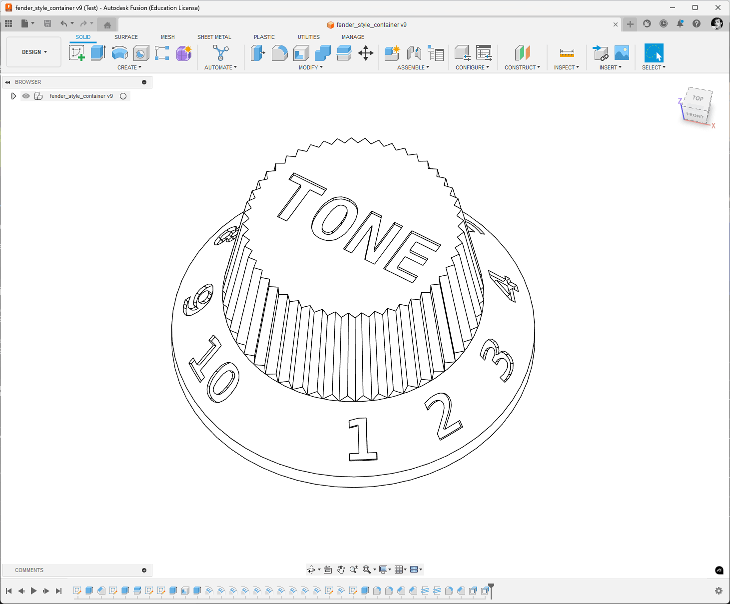 Fender-knob-style container 3d model