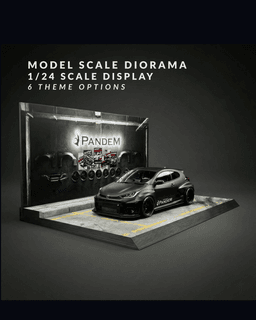 1/24 Scale JDM Performance Garage Diorama – Diecast Car Display Stand 3d model