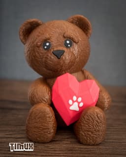 TEDDY BEAR WITH HEART V2 3d model