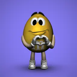 Yellow M&M -Spreading Love 3d model