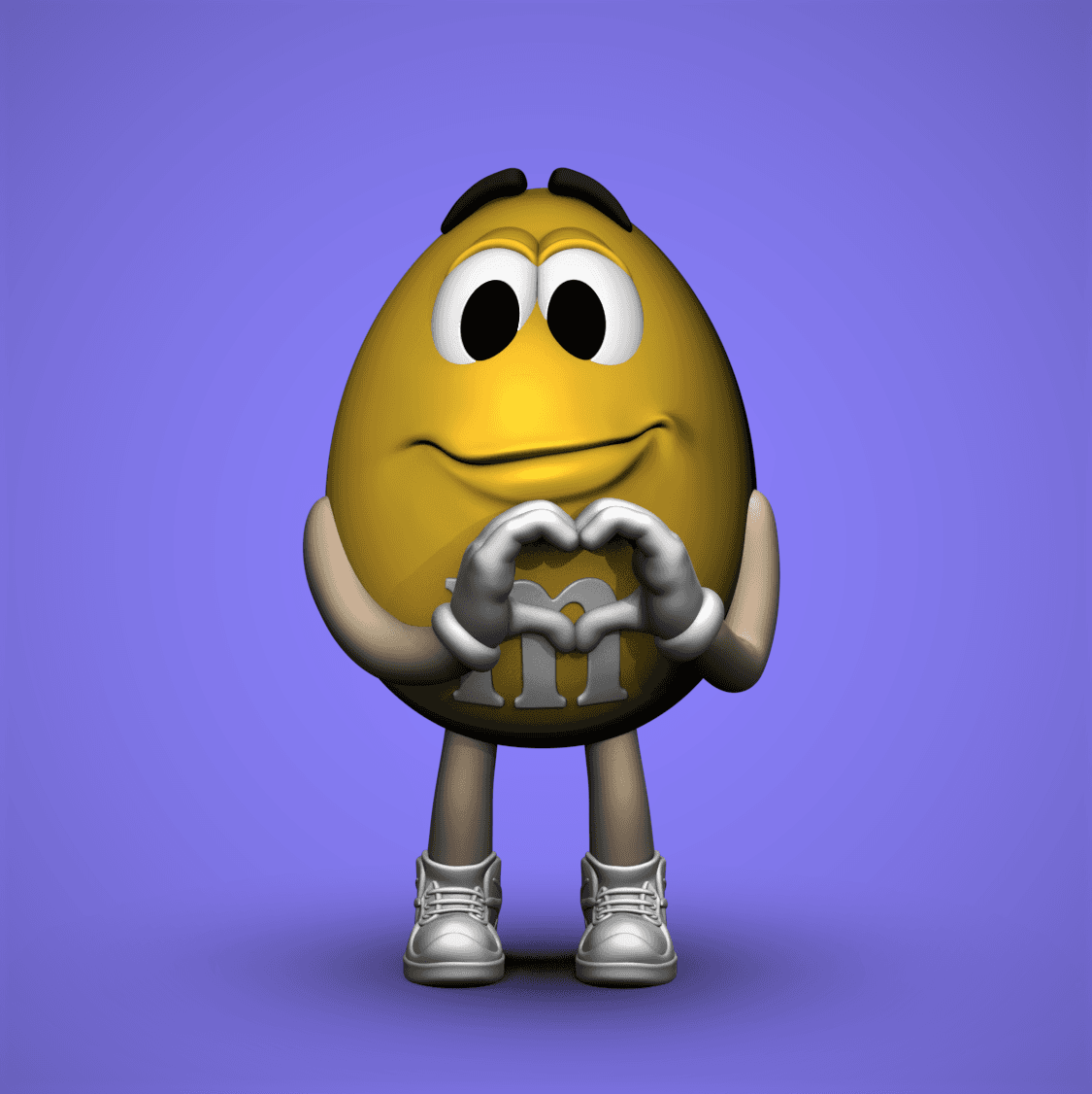 Yellow M&M -Spreading Love 3d model