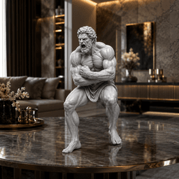 Raging Titan Warrior Statue STL | Ancient Greek Mythology Sculpture 3d model