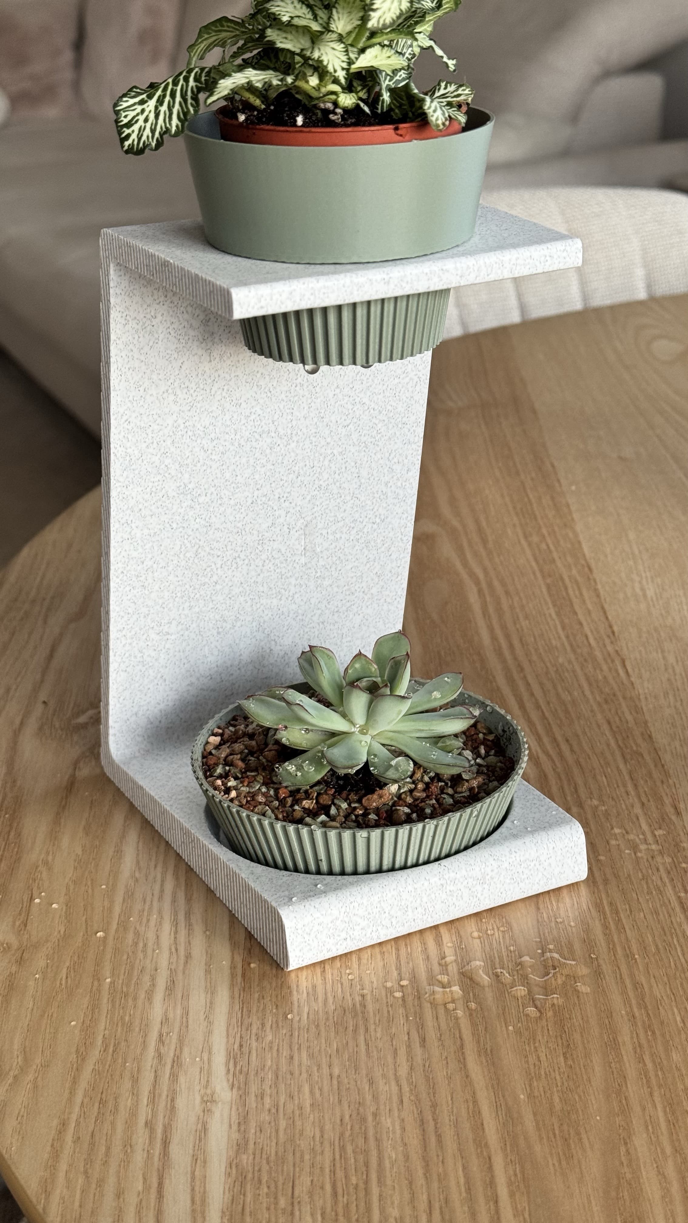 Double level planter with dripping water 3d model