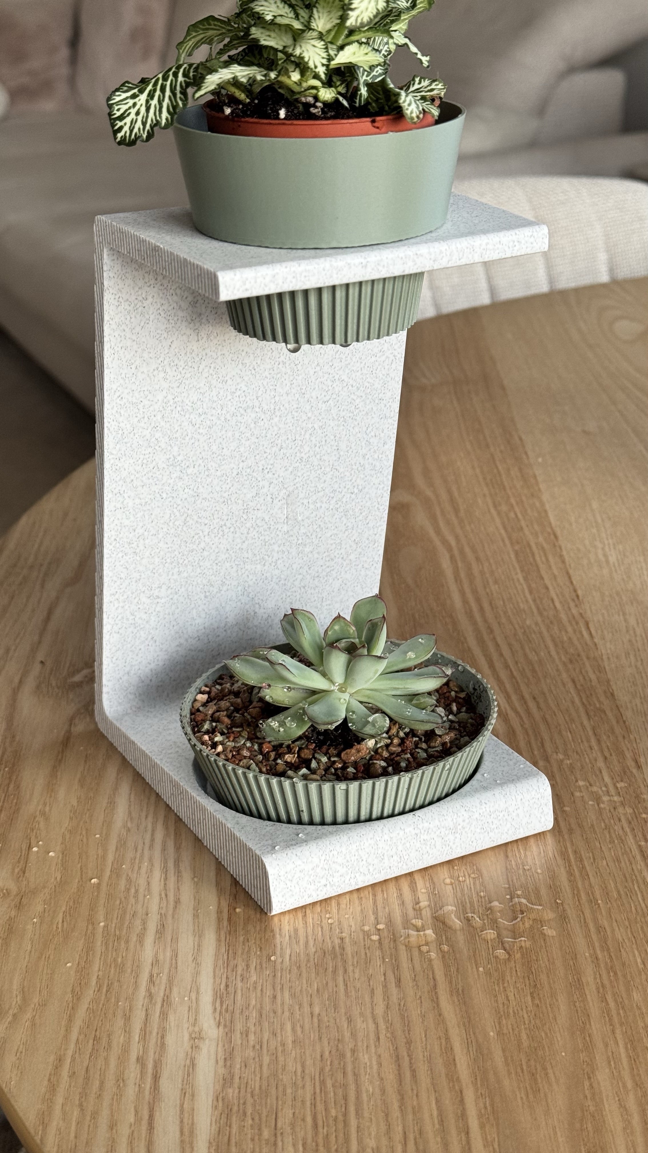 Double level planter with dripping water 3d model
