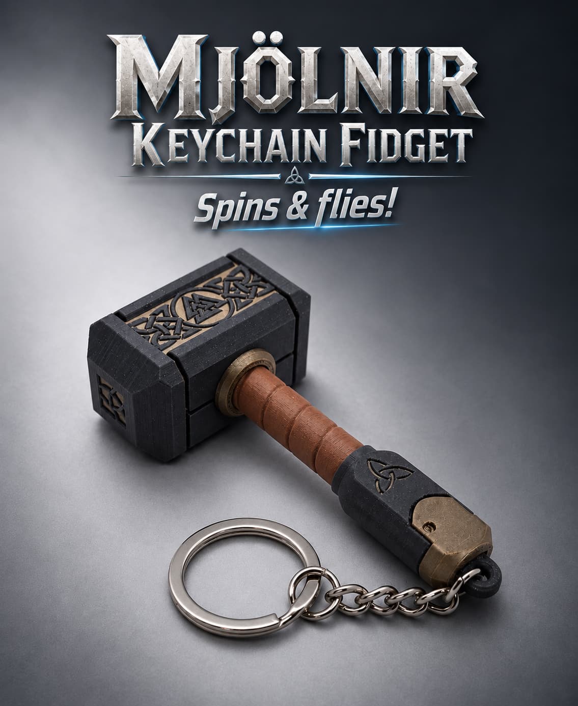 Mjölnir Keychain Fidget — Thor's Hammer