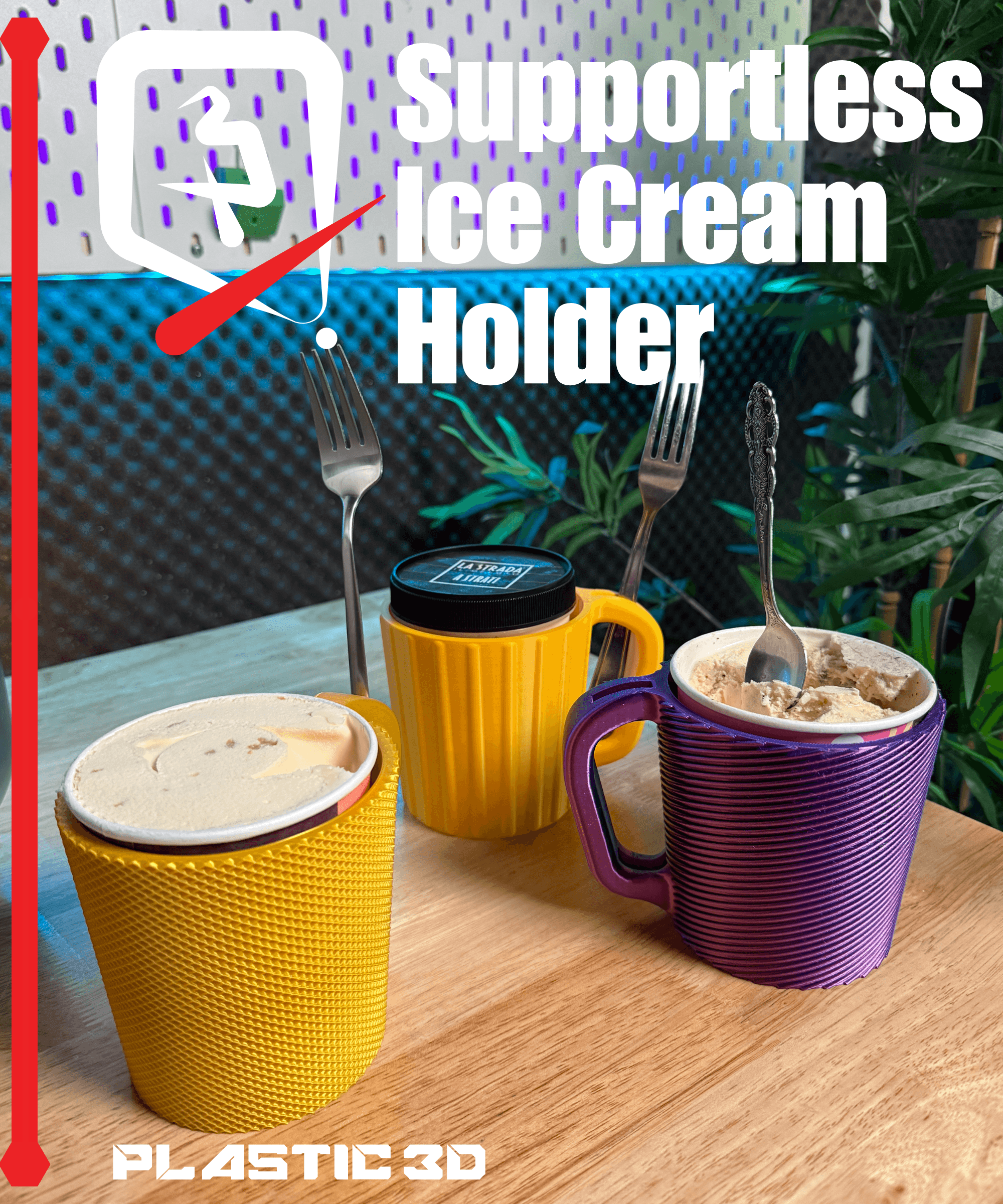 Ice cream Pint Holder- Supportless 3d model