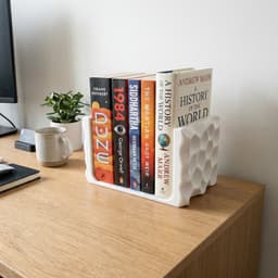 Geometric Book Holder | Modern Textured Desk Organizer | Premium STL & OBJ 3d model