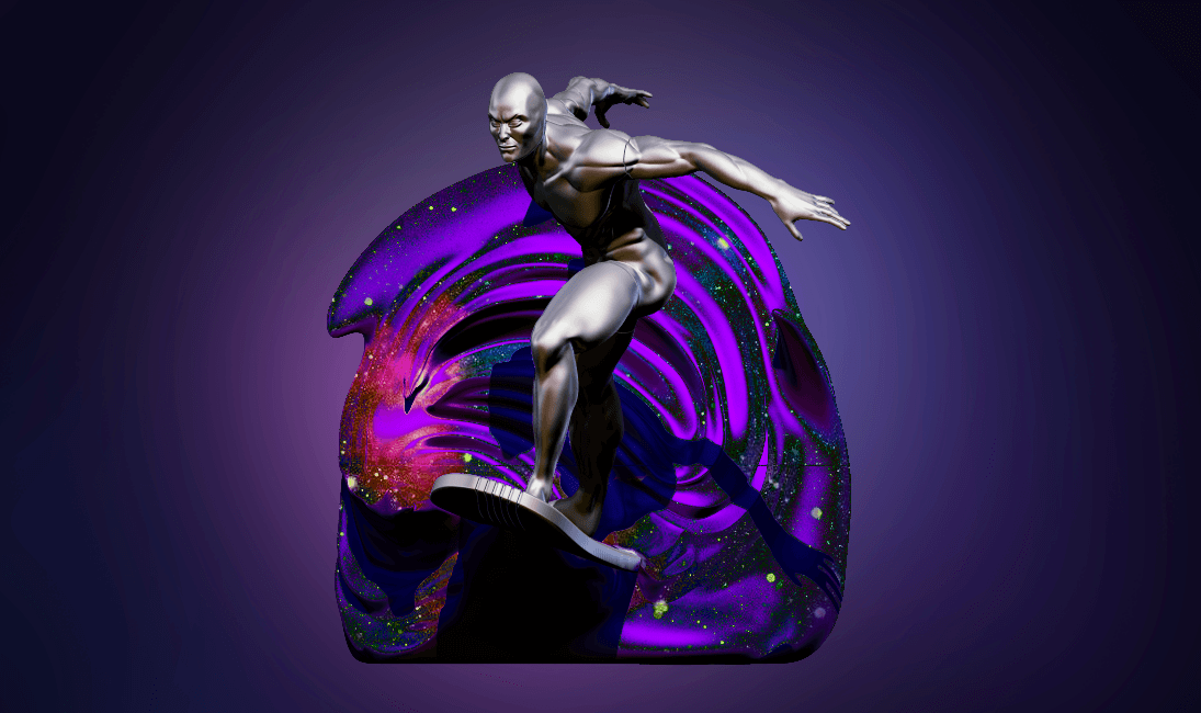 Silver Surfer Statue 3d model