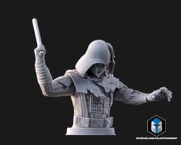 Damaged Darth Vader Bust - Pose 3 - 3D Print Files 3d model