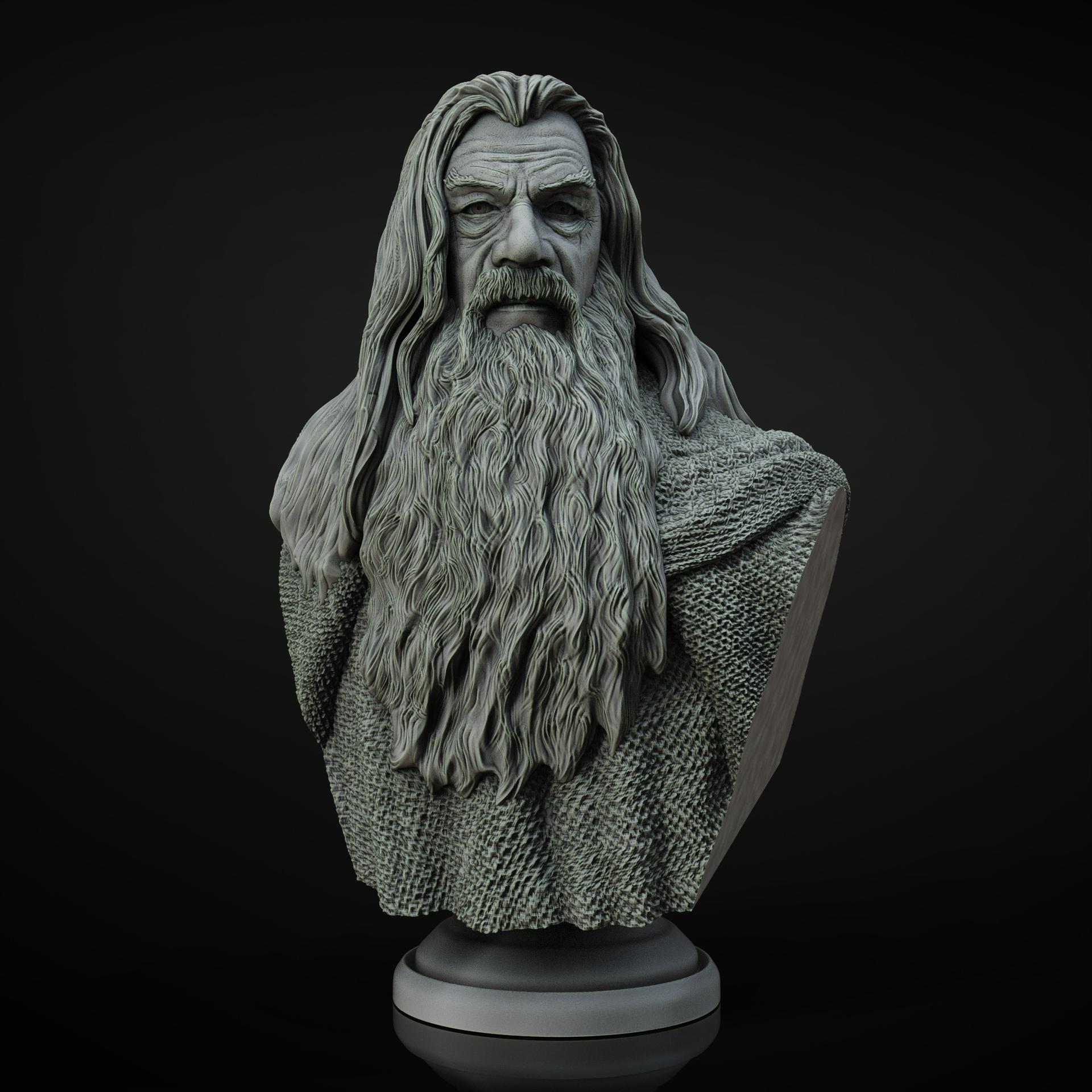 Gandalf Bust - Lord of the Rings (Pre-Supported) 3d model