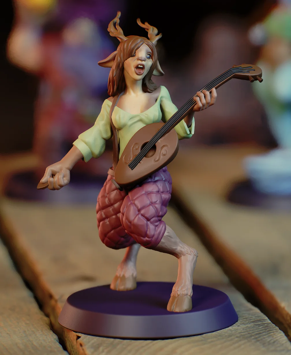 Tribbi the Bard - D&D, Pathfinder, fantasy tabletop mini 3d model