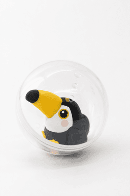 Flexi Toucan Clicker Toy – Playable Egg Cart & Spinnable Straw Topper (Multicolor) 3d model