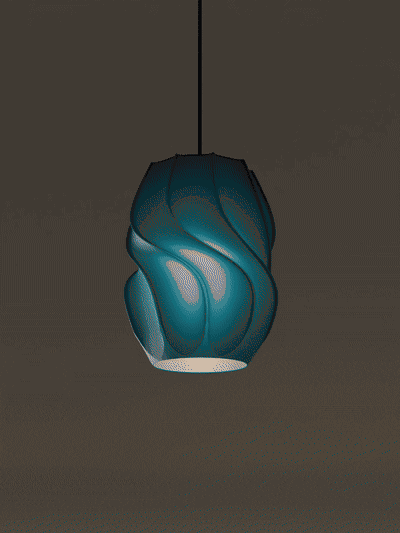 Lúmina Wave Pendant Lamp – Universal Socket Fit, No Supports Needed 3d model