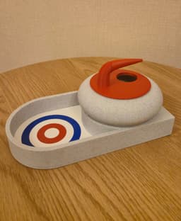 Curling-Themed Snack Tray – 3D Printed Nut & Shell Organizer 3d model