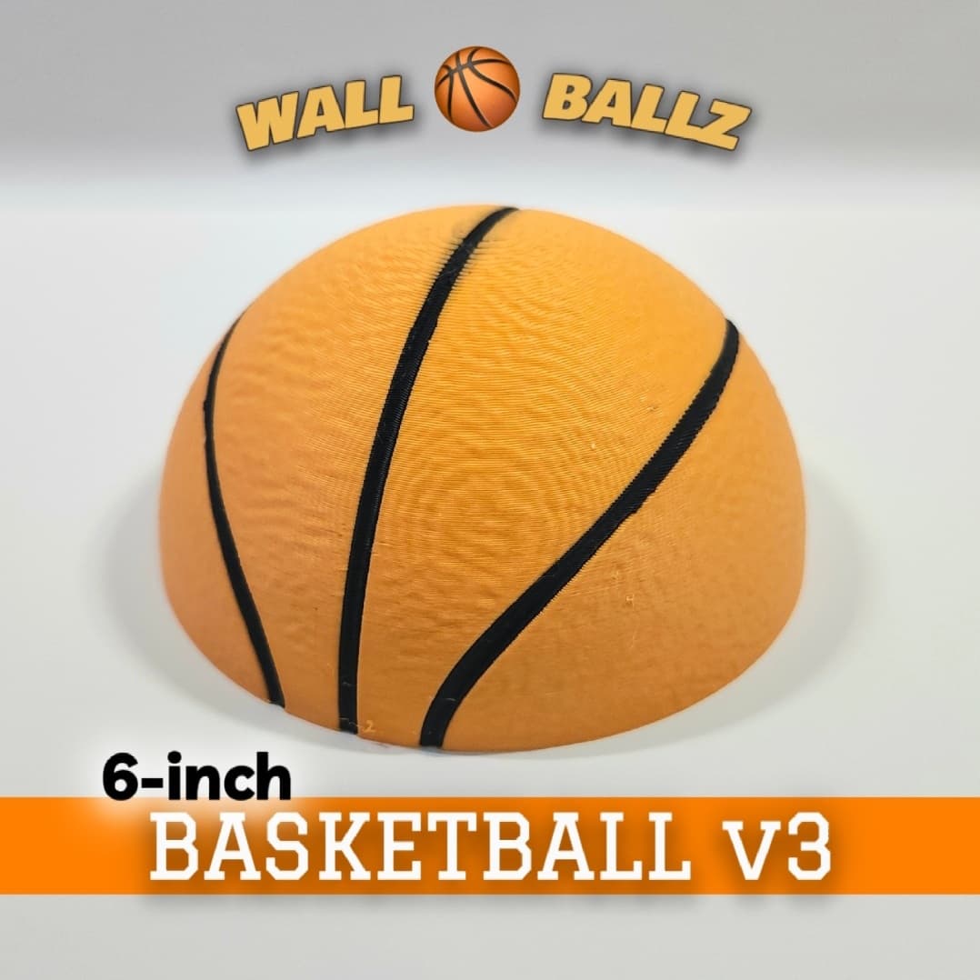 6" Decorative Basketball v3 :: 'Wall Ballz' Hanging Pop-Out 3D Art Collection 3d model