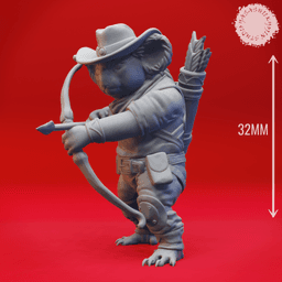 Koala-folk Ranger - Tabletop Miniature (Pre-Supported) 3d model