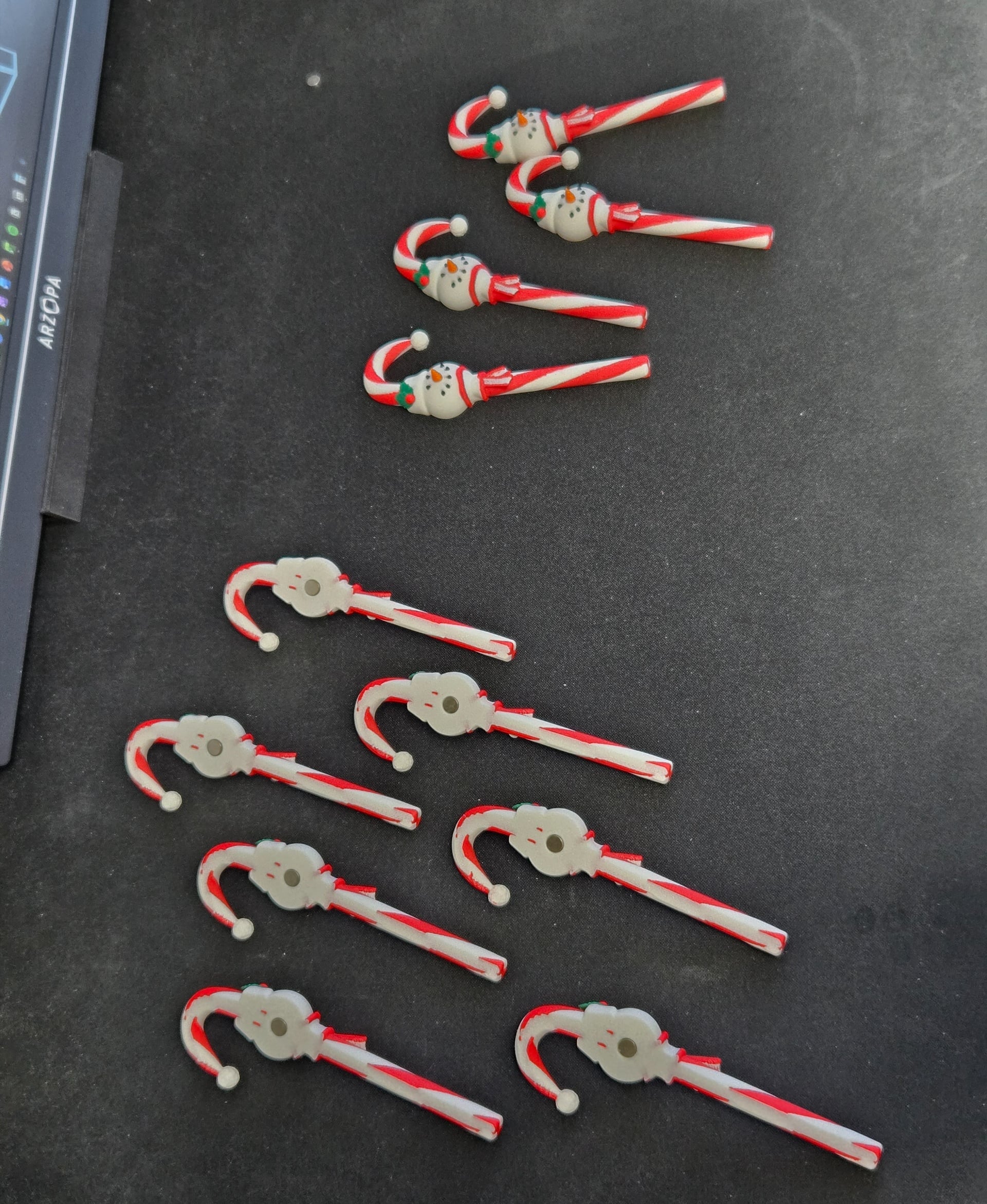 Snowman Candy Cane Magnet 3d model