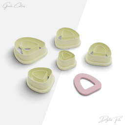 Donut Shapes Polymer Clay Cutter Package, 5 Models, 2 Cutter Version, 5 Sizes Included, No: 866 3d model