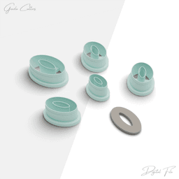 Donut Shapes Polymer Clay Cutter Package, 5 Models, 2 Cutter Version, 5 Sizes Included, No: 866 3d model