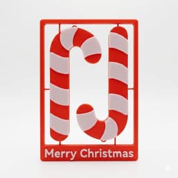 Candy Cane Ornament Card 3d model