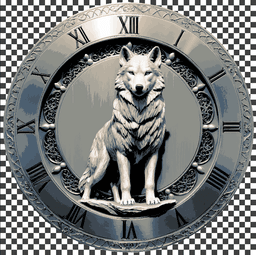 Majestic Wolf Clock Face - Great Christmas Gift - Happy Friday! 3d model