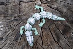 Cute multicolor articulated spikey dragon lizard 3d model