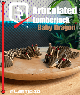 Lumberjack BABY Dragon- Plastic 3D Articulated Dragon 11 3d model