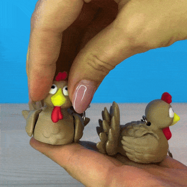 Articulated Thanksgiving Turkey (Keychain & Toy) 3d model