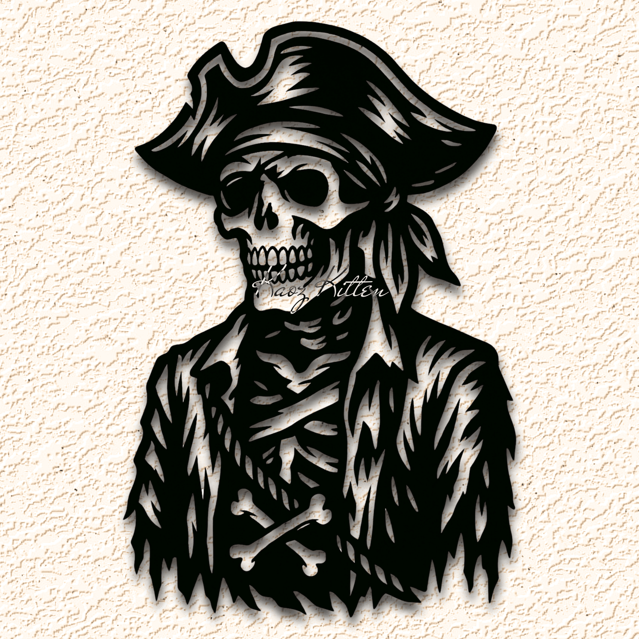 halloween skeleton pirate wall art home decor 3d model