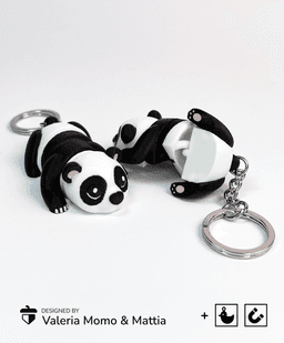 Cute Flexi Panda (Toy, Keychain & Magnet) 3d model