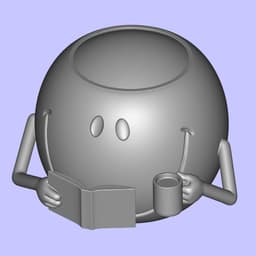 HAPPY SMILEY FACE READ DRINK PLANTER 3d model