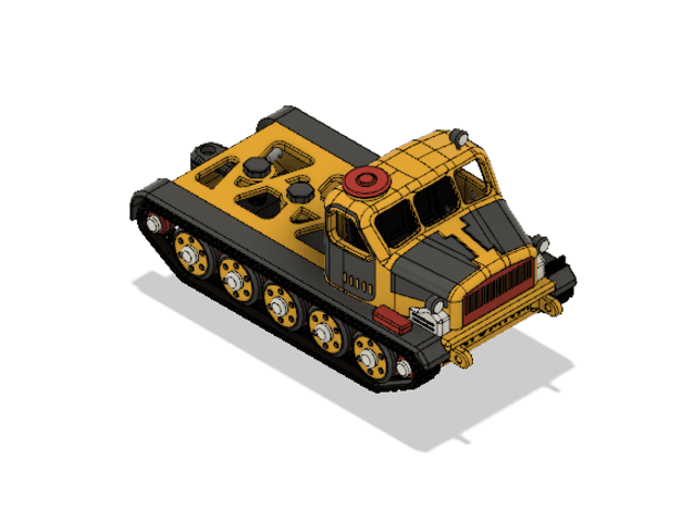 Yellow Artillery Tractor Chassis 3d model