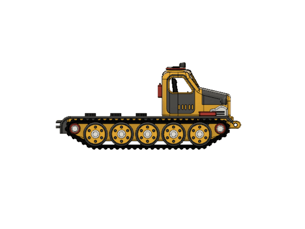Yellow Artillery Tractor Chassis 3d model