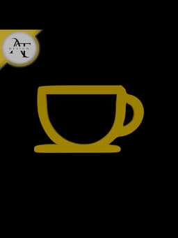 Simple Coffee Cup Symbol - 2D Art 3d model