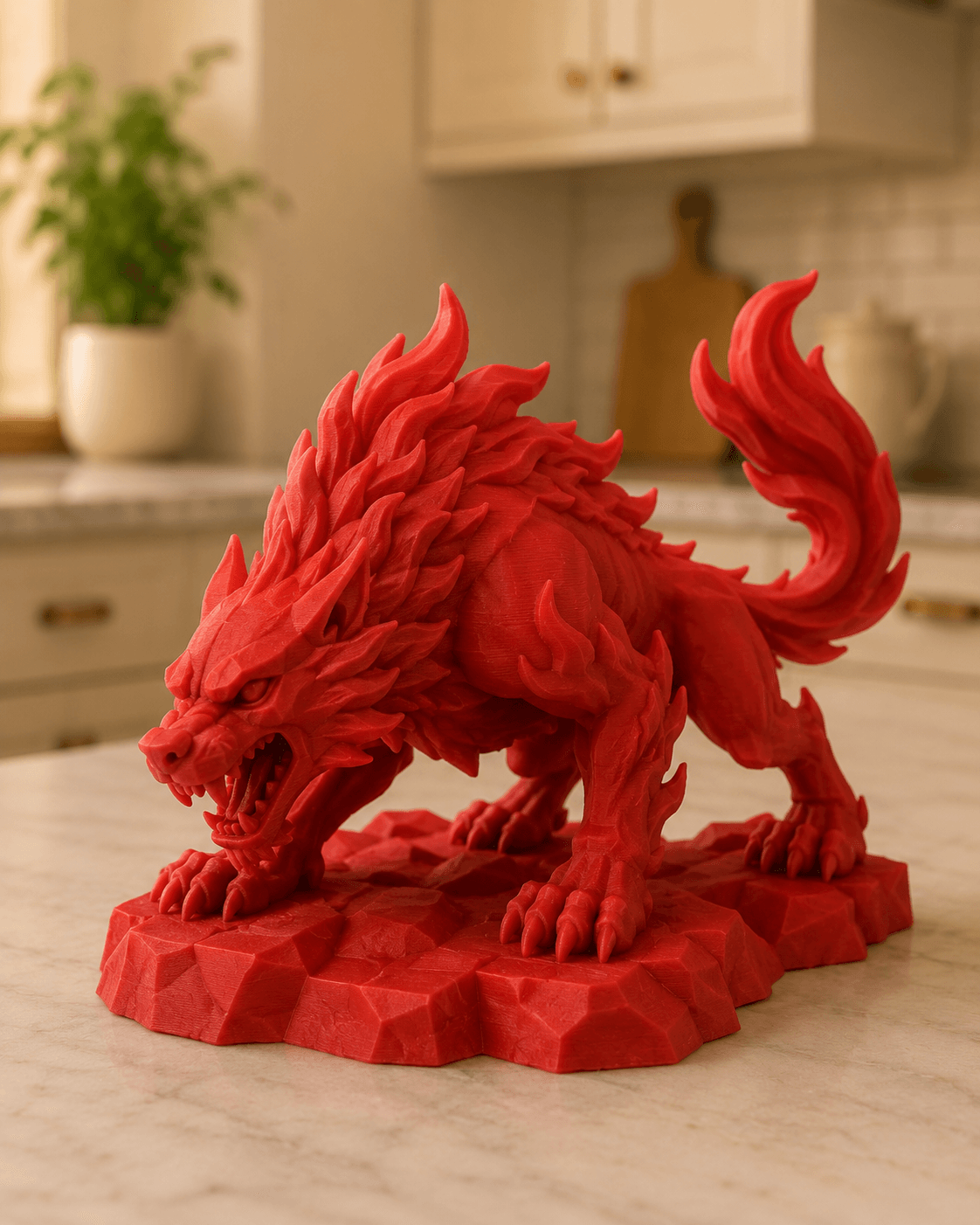 Red Dire Wolf Beast STL 3d model