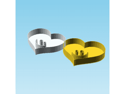 Fluffy Hearts Lo G, nestable box (v3) 3d model