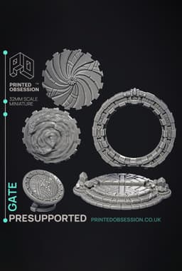 Gate - Enviroment Prop - Court of Anubis - PRESUPPORTED - Illustrated and Stats - 32mm scale 3d model