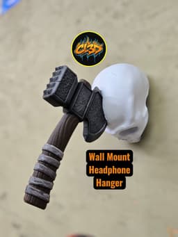 Headphone Hanger - Cleaver Axe - Skull 3d model